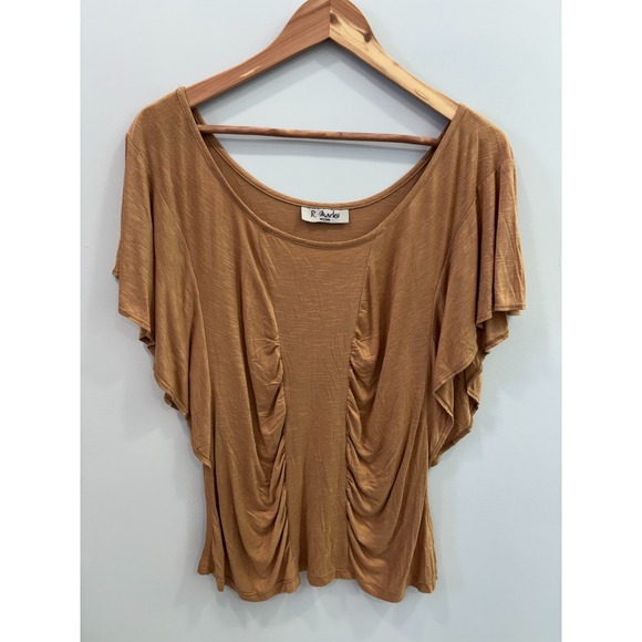 R Marks Tops - R Marks Women's XL Draped Ruched Front Top Rayon Short Sleeve Blouse Grimlincore